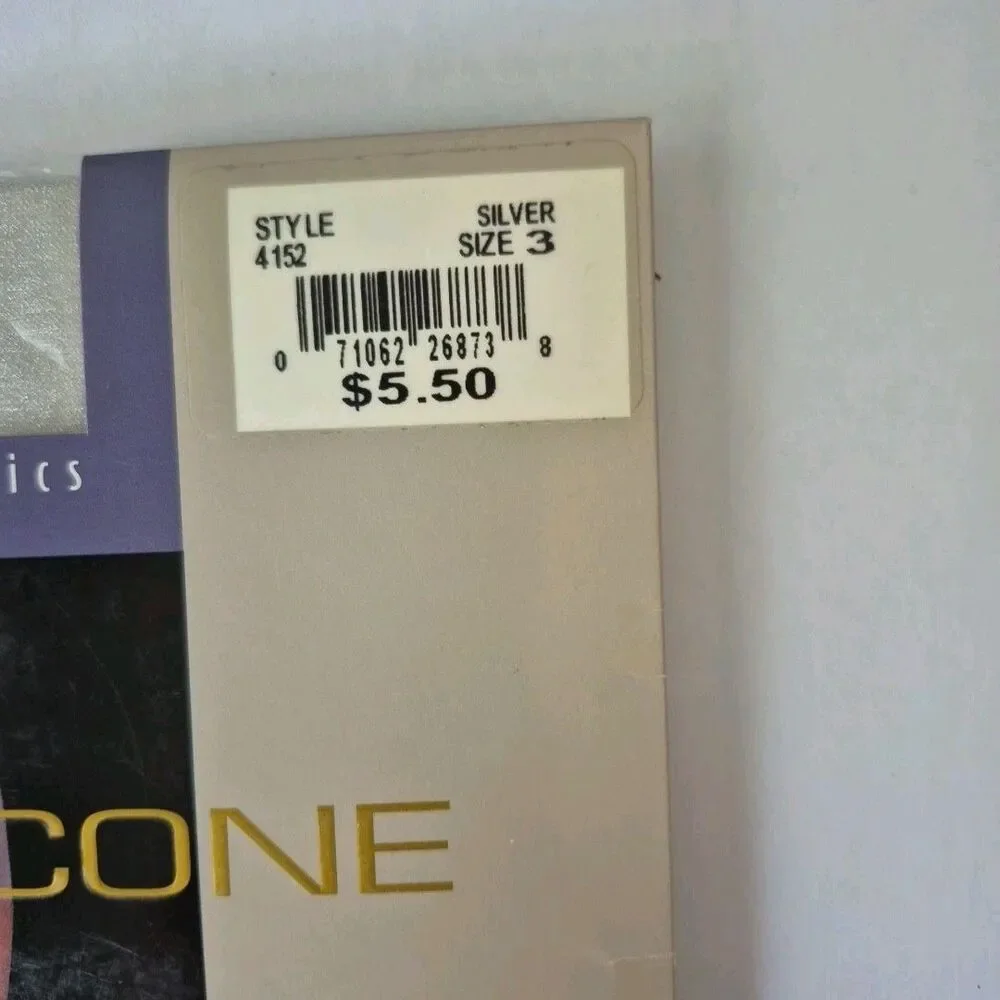 Evan Picone 3 Prs Control Top Ultra Sheer Sandal Foot Pantyhose SZ 3 Bone Shell